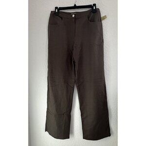 NWT Islander Womens Wide Leg Linen Blend Pants Size 8 Olive Green Cottagecore